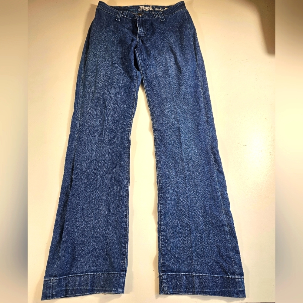 Wrangler Flare Blue Jeans Women's size 28x36 inseam tall/long